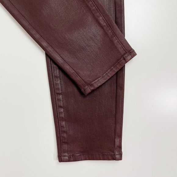 7 For All Mankind The Skinny Studded Coated Jean Coco Brown 27 NWT - Picture 5 of 9